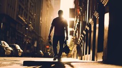 Sun Men morning Bags sunlight streets new york city