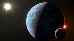 Sun moon Earth outer space