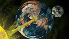 Sun moon Fractals boom outer space