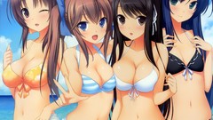 Sun ocean Anime Ribbons anime girls game cg visual novels 