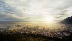 Sun ocean dawn cityscapes