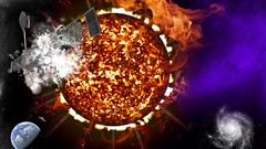 Sun outer space fire