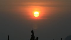 Sun silhouette People nature