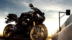 Sun skyscapes motorbikes race tracks Triumph Daytona 675