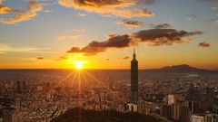 Sun Skyscrapers buildings cityscapes