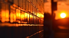 Sun wall golden sunlight blurred background