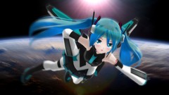 Sun wings headphones flying 3d skirts blush blue hair long hair 