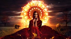 Sun woman artwork digital art Desktopography