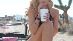 Sun woman blondes drinking bikini alyson michalka