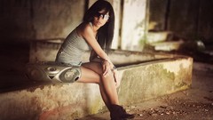 Sun woman glasses sunglasses brunettes models