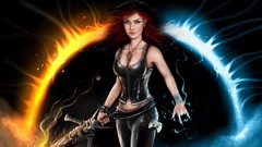 Sun woman Swords playstation xbox video games fantasy art 