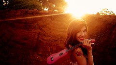 Sun woman tattoos models photo shoot