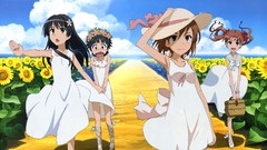 Sunflowers Anime anime girls misaka mikoto saten ruiko shirai 