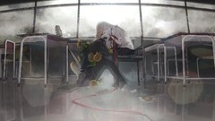 Sunflowers tears glasses guitars blondes long hair anime girls 