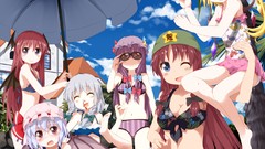 Sunglasses anime girls remilia scarlet wink touhou izayoi 