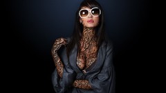 Sunglasses tattoos cleavage