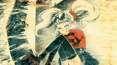 Sunglasses twintails Anime selective