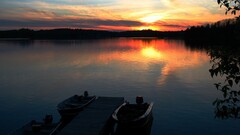 sunlight landscape Lake sunset
