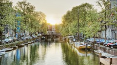 Sunrise Amsterdam Netherlands canal