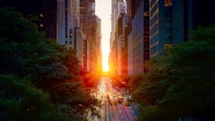 Sunrise architecture cities cityscapes new york city city 