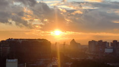 Sunrise cityscapes urban buildings