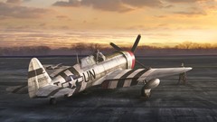 Sunrise clouds Aircraft air force normandy skies razorback 