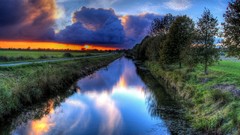 Sunrise clouds Landscapes rivers