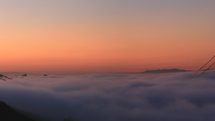 Sunrise fog Bridges golden