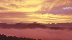Sunrise fog sun Tennessee great smoky mountains skyscapes 
