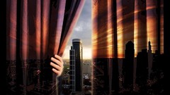 Sunrise morning curtains cityscapes day light