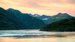 Sunrise Mountains Alaska lakes skyscapes