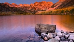 Sunrise nature blue hills lakes