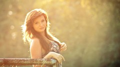 Sunrise nature woman brunettes models