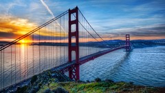 Sunrise San Francisco Bridges architecture golden gate bridge
