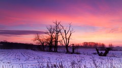 Sunrise snow winter sun clouds morning skies