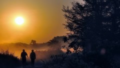 Sunrise sun morning silhouettes walk events