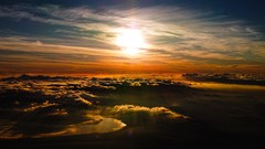 Sunrise sun Mountains clouds Japan rivers skyscapes
