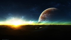 Sunrise sun outer space