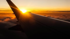 Sunrise sunset clouds Aircraft Adventure skies