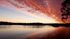 Sunrise sunset clouds lakes