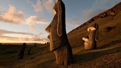 Sunrise sunset stones nature Easter Island sculptures