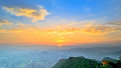 Sunrise sunset sun clouds cities skies forests