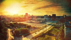 Sunrise sunset sun dawn cities cityscapes