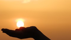 Sunrise sunset sun hands