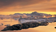 Sunrise water bay Greenland