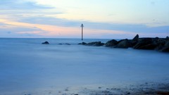 Sunrise water sun blue clouds Blur skies