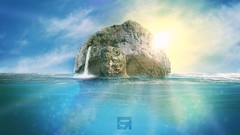 Sunrise water sun blue sunlight turtles Photo manipulation 