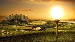 Sunset 3D view golf