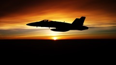 Sunset Aircraft military aviation F18 Hornet
