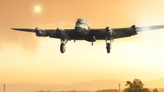 Sunset Aircraft War design bomber flying landing airplanes 